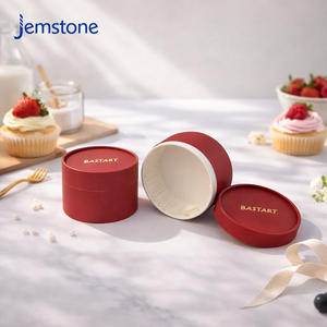 Caja Redonda de Cartón Kraft para Pasteles, Material Reciclable de Grado Alimenticio, Envase de Tubo de Papel para Pastel de Queso con Logotipo Estampado en Oro - Product Image 4