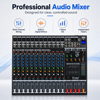 Console de mixage audio professionnelle EX-1200 12 canaux, 99 effets DSP, égaliseur 7 bandes, USB, Bluetooth pour studio, scène, DJ live