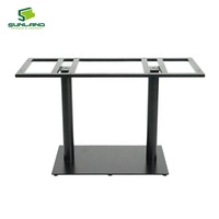 SUNLAND Factory Base de table en acier à double poteau central, table de salle à manger en métal pour usage commercial extérieur, café, restaurant, hôtel, mobilier