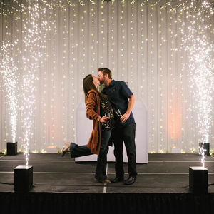 Boîte de ce thé en poudre de titane pour fête de mariage, base rotative à froid, pyrotechniques, brillant - Product Image 2