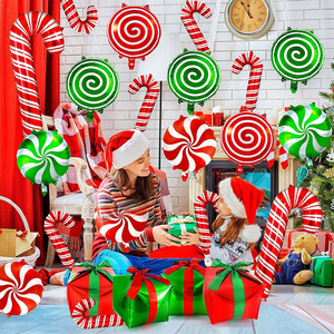 Globos de Decoración Navideña al por Mayor, Color Rojo y Verde, Caja de Regalo en Forma de Bastón, Globos Redondos <span class=keywords><strong>para</strong></span> Decorar el Hogar en Interiores - Product Image 4