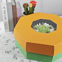 Emballage carré de cylindre rond de conceptions de faveur de mariage rose personnalisé de soleil pour 6 8 10 12 14 pouces de haut boîte à gâteau avec fenêtre