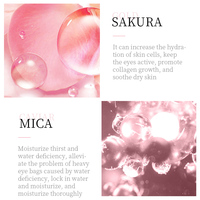 Masque pour les yeux à l'acide hyaluronique Bioaqua Natural Sakura Nonapeptide, hydratant anti-rides, élimination des cernes