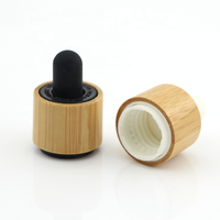 Bouchon compte-gouttes en bambou 18 mm inviolable à pression et à torsion pour flacon en verre avec pipette, idéal pour l'emballage d'huiles essentielles, de sérums et de cosmétiques