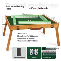 Table de Mahjong Pliante d'Extérieur Portable en Bois Massif pour Dortoir, Ensemble Compact et Écologique, Durable