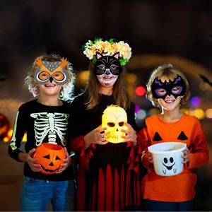 Decoración de Papel para Fiestas Infantiles, Máscara de Dibujos Animados de Halloween con Diseño de Búho y Calabaza, Venta al por Mayor - Product Image 1