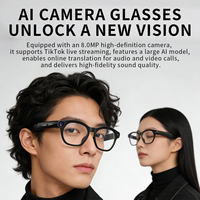 Lunettes Intelligentes AI CY03 Mat avec Caméra 8MP, Enregistrement Vidéo 1080P, Diffusion en Direct FOV, Traduction en Temps Réel, Audio et Lunettes de Soleil IA