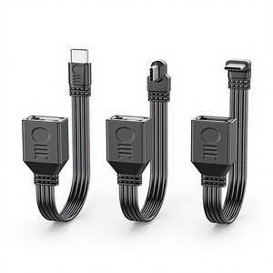 สายเคเบิลข้อมูล TypeC ถึง USB20 OTG พร้อมตัวนำทองแดง ดีไซน์ข้อศอก ปลอกหุ้มซิลิโคน สำหรับแท็บเล็ต โทรศัพท์ ยูเอสบีแฟลชไดรฟ์ - Product Image 1