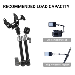 Brazo Mágico Profesional de 11 Pulgadas con Super Clamp, Soporte de Cámara Articulado de Alta Resistencia para Grabación en Vivo, Transmisión en Directo, Estudio, Plataforma DSLR - Product Image 4