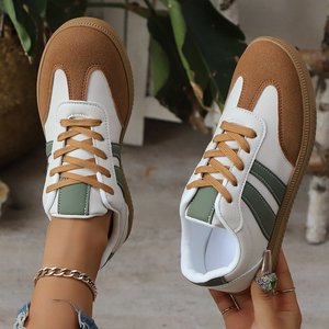 Zapatillas Deportivas Casuales Estilo Universitario para Mujer, con Cordones Delanteros y Suela Gruesa, <span class=keywords><strong>Zapatos</strong></span> Cómodos para Caminar con Múltiples Opciones de Color - Product Image 2
