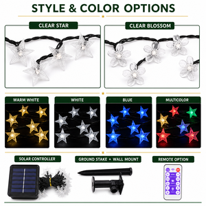 Guirnaldas de Luces <span class=keywords><strong>Solares</strong></span> con Sensor Automático de Día/Noche, 2/8 Modos, Opción de Control Remoto y Cuatro Colores de Luz, Venta al Por Mayor - Product Image 5