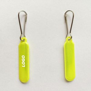 Custom Yellow Reflective PVC Keychain Zipper Pull <b>Tag</b> with Logo for Safety and Promotional <b>Gifts</b> - Product Image 1