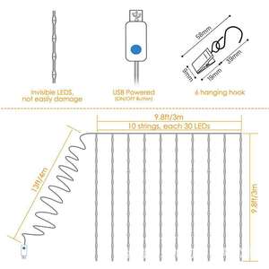 Nouvelles décorations de Noël et de mariage : rideaux lumineux en feuilles de saule et rotin, éclairages LED pour intérieur et extérieur, ensembles de bandes lumineuses pour décorations de fond. - Product Image 4