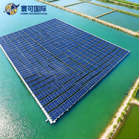 Kit PV Akuakultur Skala Besar dengan Pondasi Tiang dan Rak Surya untuk Instalasi PV di Tambak Akuakultur