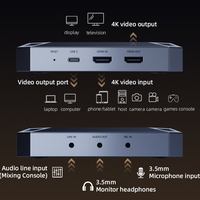 Carte de capture vidéo HD VD05 4K 60Hz pour jeux, streaming en direct, caméra, ordinateur portable - Prise en charge MP4
