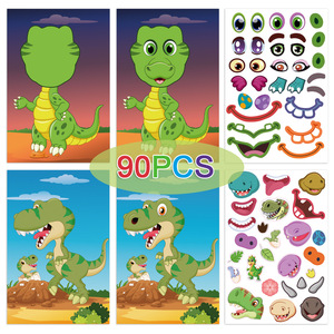 YALONG YLWG10014 Autocollants Puzzle Jeux <span class=keywords><strong>Faire</strong></span> un Visage Princesse Animal <span class=keywords><strong>Dinosaure</strong></span> Assembler Enfants Reconnaissance Formation Éducation Jouet - Product Image 6