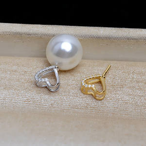 Wenchi, Dije de Corazón Chapado en Plata S925 con Aguja Recta, con 8-12 Accesorios DIY para Mujer, Base Vacía 14252, China - Product Image 3