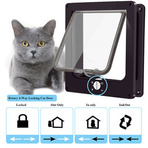 Porte pour animaux de compagnie à 4 voies avec fermeture sécurisée, pour portes et fenêtres intérieures et extérieures, installation facile, entrée pour animaux de compagnie avec volet transparent - Product Image 6