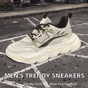 Chaussures de sport décontractées pour hommes en maille épaisse, nouvelle tendance estivale, vente chaude, légères, logo personnalisé, lacets, printemps automne - Product Image 3