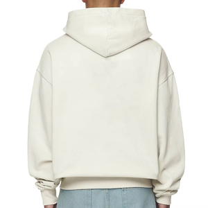 YUJIA <span class=keywords><strong>felpa</strong></span> con cappuccio da uomo di lusso con <span class=keywords><strong>Zip</strong></span> pesante 310 bianco squadrato Gsm felpe per l'inverno stampa personalizzata invernale da uomo - Product Image 6