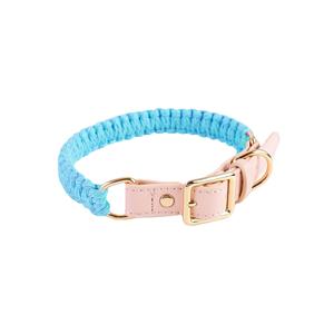 <span class=keywords><strong>Collar</strong></span> de perro de cuerda ajustable de algodón ecológico trenzado de calidad superior <span class=keywords><strong>Popular</strong></span> con cinturón de cuero suministros para mascotas - Product Image 3