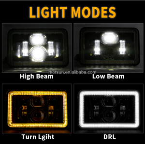 ไฟหน้า LED รุ่น MS-4686D ขนาด 4x6 นิ้ว สำหรับเปลี่ยนใส่รถบรรทุก Peterbilt Kenworth Freightinger <span class=keywords><strong>Ford</strong></span> Probe Chevrolet Oldsmobile Cutlass จำนวน 4 ชิ้น - Product Image 2