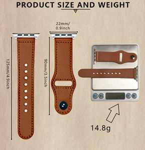 Bracelet de montre de remplacement en cuir véritable de haute qualité pour Apple iWatch Series Ultra - Product Image 3