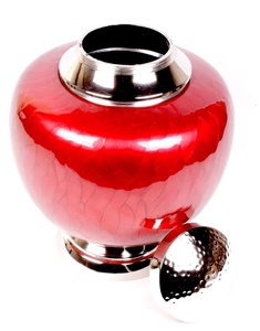 Royal Red Enamel Cremation Urn for Human Ashes Adult <b>Memorial</b> Metal Funeral Urn Decorative <b>Keepsake</b> Burial Container - Product Image 3