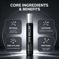 Sérum Contour des Yeux Triple Action au Rétinol, Caféine et Pro-Xylane Peptides 15ml – Soin Raffermissant pour Tous Types de Peau
