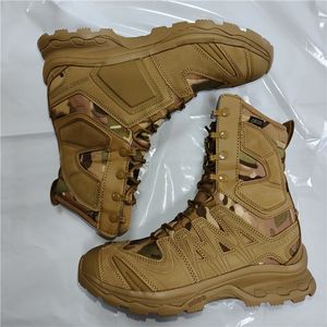 Bottes d'extérieur TSB1014 CP Camouflage Aeisk AK Asiaon en daim personnalisé, longues bottes de désert, chaussures de randonnée - Product Image 4