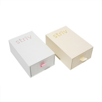 Boîtes rigides en papier avec logo personnalisé, boîte cadeau coulissante de luxe avec ruban et languette de tirage pour emballages de bijoux et de cosmétiques