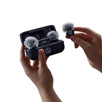 Microphone cravate sans fil à condensateur 2.4G 48KHz 24Bit portée 300m pour photographie, vlog et diffusion en direct