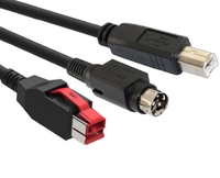 Grosir hitam 2m 3m 24v power USB Y kabel Mini DIN 3P HOSIDEN kabel Printer