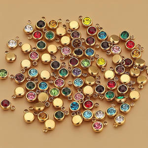 18K Or Couleur-Préservation DIY Diamant Tasse En Acier Inoxydable Vertical Anneau Suspendu Zircon Pendentif À La Mode Pendentifs Charmes - Product Image 4