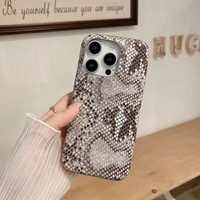 Top vente en gros conception antichoc pour Iphone 13 15 Pro Max couverture de téléphone portable coque de téléphone en cuir de luxe Python Pu