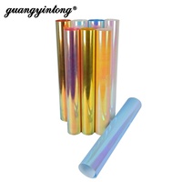 Guangyintong vente en gros de vinyle holographique fer à repasser perle arc-en-ciel HTV vinyle de transfert de chaleur imprimable au laser