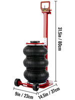 Petit cric pneumatique 3 tonnes pour la réparation de voitures Cric à vessie gonflable avec longue main de réglage Crics de voiture de qualité supérieure