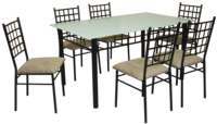 Ensemble moderne table et chaises de salle à manger italienne Mobilier de maison en métal pour salle à manger Cuisine Salon Villa Hôtel