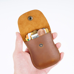 Office Storage Retro Card Holder Minimalist Genuine Leather Wallet Casual Card Case For Cash & Cards Wholesale In Stock
