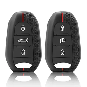 Étui de clé en silicone, porte-clés, <span class=keywords><strong>housse</strong></span> de clé pour <span class=keywords><strong>Peugeot</strong></span> 207 <span class=keywords><strong>208</strong></span> 3008 206 308 508 2008 407 5008 301 pour Citroën C3 C4 C5 Berlingo - Product Image 6