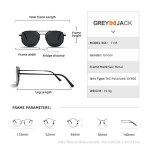 Lunettes de soleil polarisées pour homme Greyjack, monture en métal, verres TAC, protection UV400, noires, pour la conduite, les sports de plein air - Product Image 5