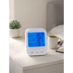Réveil numérique KIMTOKA avec écran LCD, rétroéclairage bleu, affichage de la température, de l'humidité, de la météo et de la date - Product Image 2