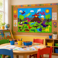 Tableau d'apprentissage mural en feutre, tableau d'activités éducatif à crochets et boucles, pièces en feutre réutilisables pour les tout-petits et la maternelle