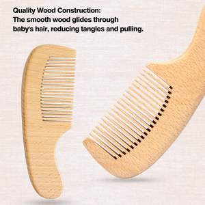 Coffret de soins pour bébé écologique, kit de brosses en poils de chèvre doux pour nourrissons et tout-petits, brosse à cheveux en bois pour bébé et peigne - Product Image 3