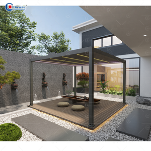 Pérgola Abatible de Aluminio con Techo de Láminas Retráctiles, Pérgola Bioclimática Económica para Patio y <span class=keywords><strong>Terraza</strong></span> - Product Image 3