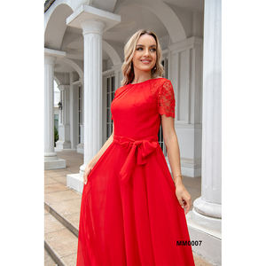 Spedizione veloce manica corta più abiti da sera formali in morbido tessuto moda Cocktail taglie grasse abito da festa donna - Product Image 3