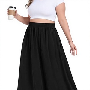Splendid Apparel Women High Waist Solid A-Line Mini <b>Skirt</b> Buttons Sweet Style Satin Fabric Breathable <b>Pleated</b> Design Summer 160g - Product Image 4