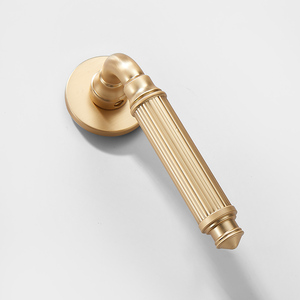 Manija de puerta personalizada de fábrica 8027, palanca antigua de oro satinado de lujo, manija y perilla de aleación de ZINC, manija de puerta interior de casa - Product Image 2