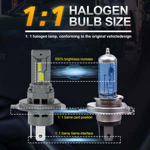 Bombilla LED H7 de 60W y 6000K, Mini Faro Antiniebla Todo en Uno, Ventilador, Carcasa de Aluminio Fundido a Presión, Resistente al Agua IP68, 10000 Lúmenes, Ajuste Universal - Product Image 4