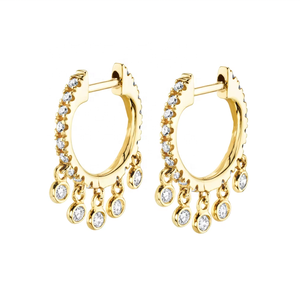 Boucles d'oreilles créoles pendantes LOZRUNVE en argent 925 avec pierres CZ, style turc - Product Image 4